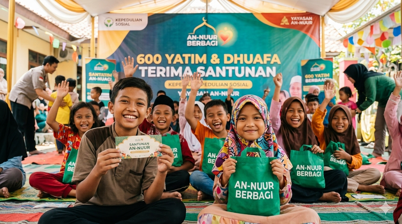 Pancarkan Kebahagiaan, 600 Yatim dan Dhuafa Terima Santunan "An-Nuur Berbagi" Pancarkan Kebahagiaan, 600 Yatim dan Dhuafa Terima Santunan "An-Nuur Berbagi"